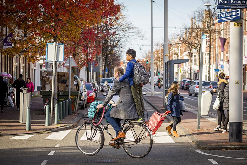 Oefenen met veilig fietsen